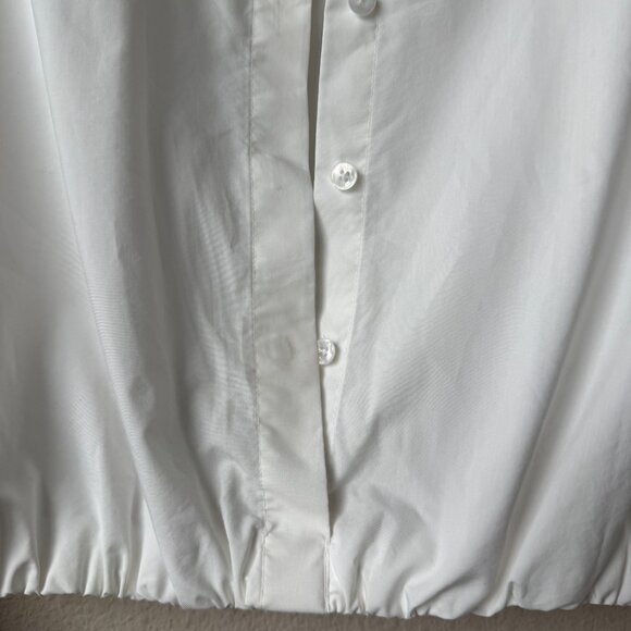 SOLD!! SIMKHAI Blythe White Cotton Poplin Button Front Crop Shirt Size S - Picture 6 of 6